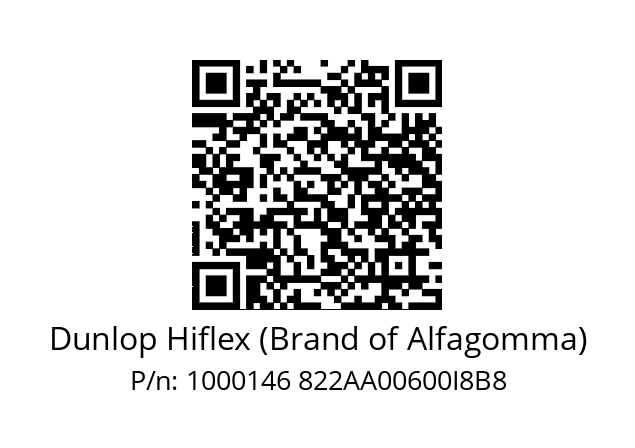   Dunlop Hiflex (Brand of Alfagomma) 1000146 822AA00600I8B8