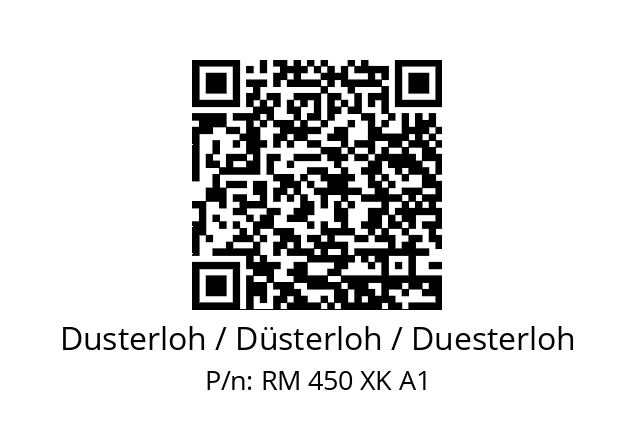   Dusterloh / Düsterloh / Duesterloh RM 450 XK A1