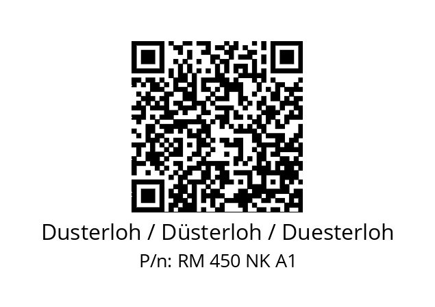   Dusterloh / Düsterloh / Duesterloh RM 450 NK A1