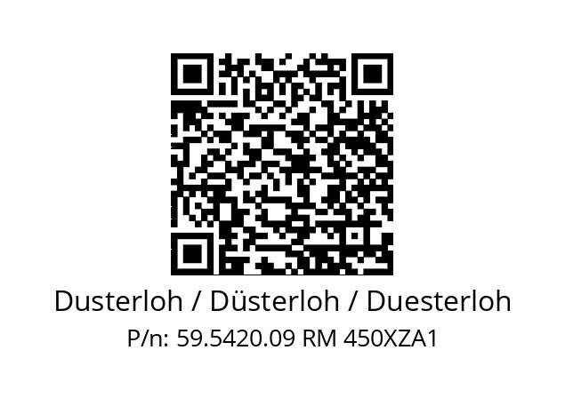   Dusterloh / Düsterloh / Duesterloh 59.5420.09 RM 450XZA1