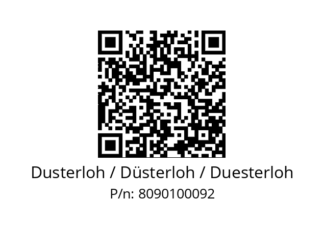   Dusterloh / Düsterloh / Duesterloh 8090100092