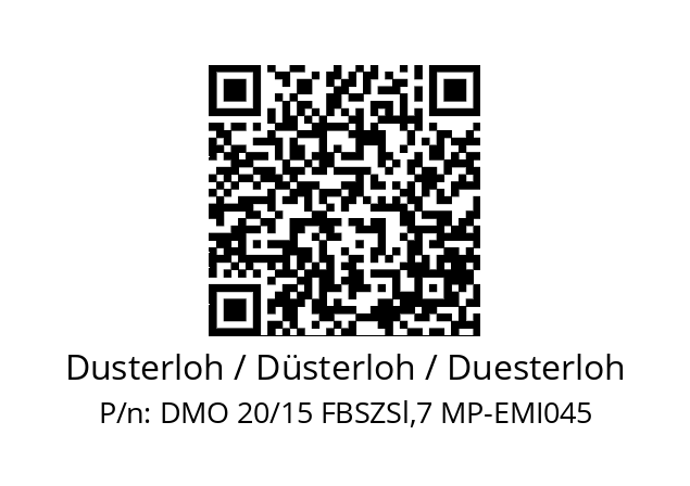   Dusterloh / Düsterloh / Duesterloh DMO 20/15 FBSZSl,7 MP-EMI045