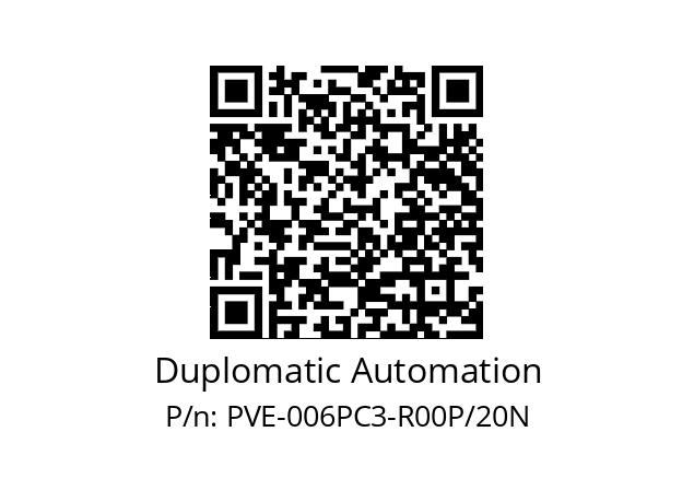   Duplomatic Automation PVE-006PC3-R00P/20N