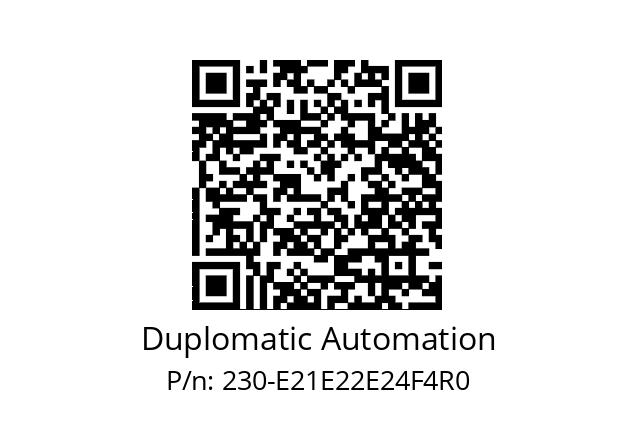   Duplomatic Automation 230-E21E22E24F4R0