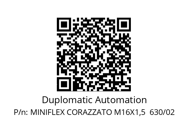   Duplomatic Automation MINIFLEX CORAZZATO M16X1,5  630/02