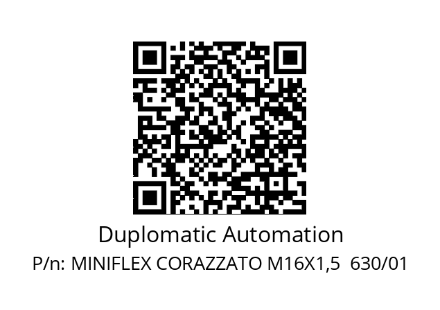   Duplomatic Automation MINIFLEX CORAZZATO M16X1,5  630/01