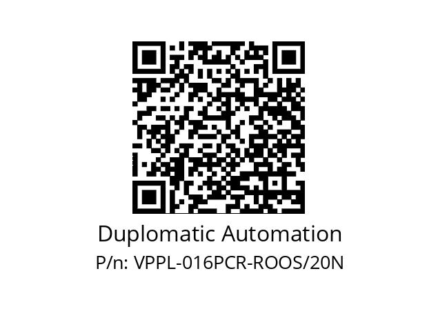   Duplomatic Automation VPPL-016PCR-ROOS/20N