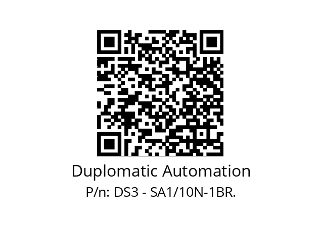   Duplomatic Automation DS3 - SA1/10N-1BR.