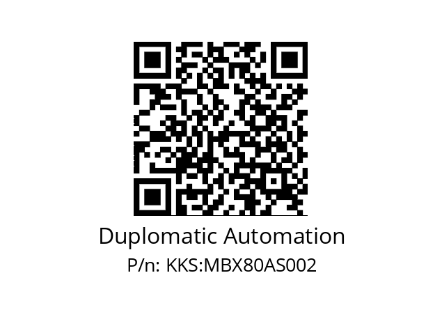   Duplomatic Automation KKS:MBX80AS002