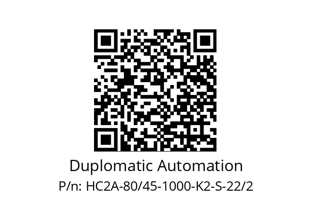   Duplomatic Automation HC2A-80/45-1000-K2-S-22/2