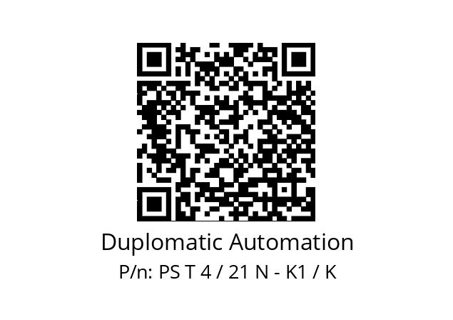   Duplomatic Automation PS T 4 / 21 N - K1 / K