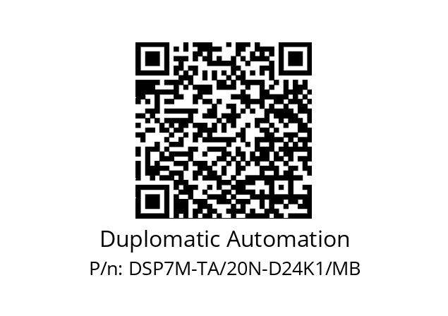   Duplomatic Automation DSP7M-TA/20N-D24K1/MB