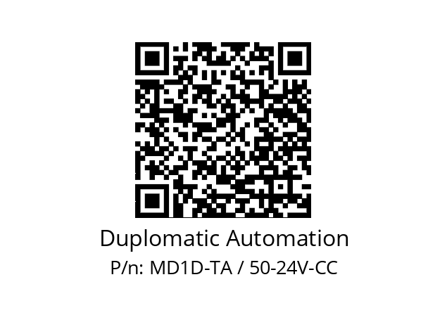   Duplomatic Automation MD1D-TA / 50-24V-CC