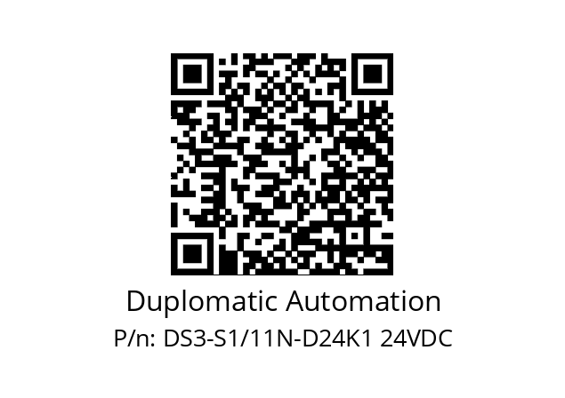   Duplomatic Automation DS3-S1/11N-D24K1 24VDC