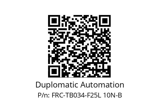   Duplomatic Automation FRC-TB034-F25L 10N-B