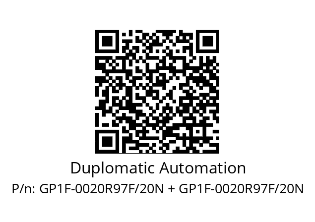   Duplomatic Automation GP1F-0020R97F/20N + GP1F-0020R97F/20N