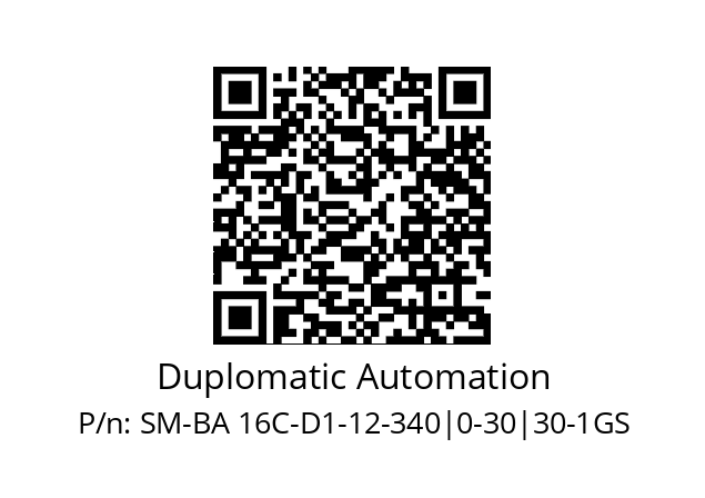   Duplomatic Automation SM-BA 16C-D1-12-340|0-30|30-1GS