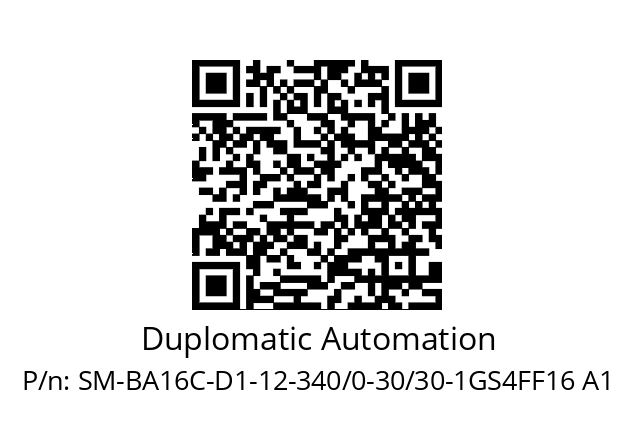   Duplomatic Automation SM-BA16C-D1-12-340/0-30/30-1GS4FF16 A1