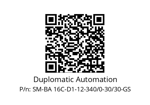   Duplomatic Automation SM-BA 16C-D1-12-340/0-30/30-GS