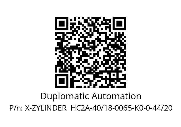   Duplomatic Automation X-ZYLINDER  HC2A-40/18-0065-K0-0-44/20