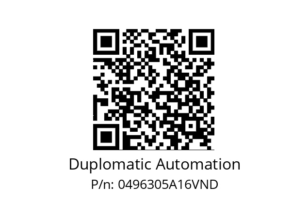   Duplomatic Automation 0496305A16VND