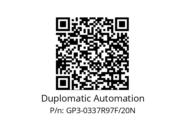   Duplomatic Automation GP3-0337R97F/20N