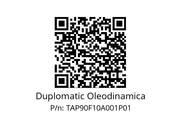   Duplomatic Oleodinamica TAP90F10A001P01