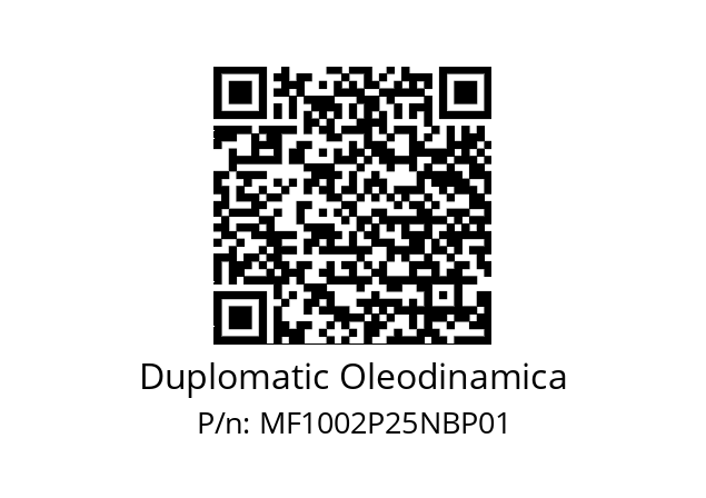   Duplomatic Oleodinamica MF1002P25NBP01