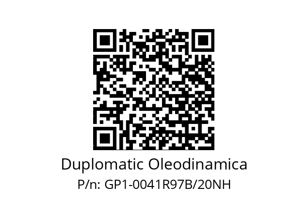   Duplomatic Oleodinamica GP1-0041R97B/20NH