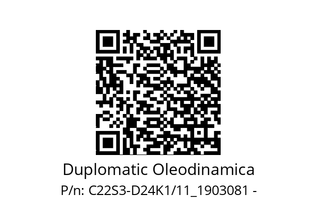   Duplomatic Oleodinamica C22S3-D24K1/11_1903081 -