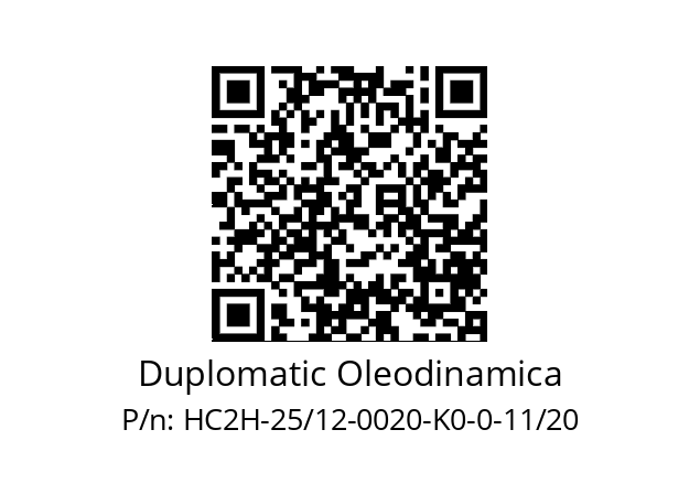   Duplomatic Oleodinamica HC2H-25/12-0020-K0-0-11/20