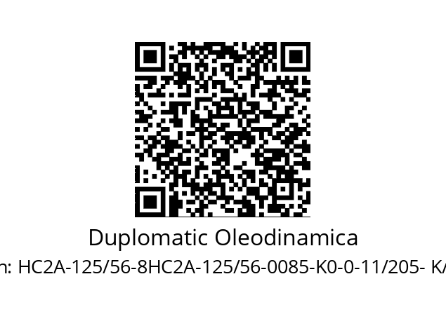   Duplomatic Oleodinamica HC2A-125/56-8HC2A-125/56-0085-K0-0-11/205- K/20