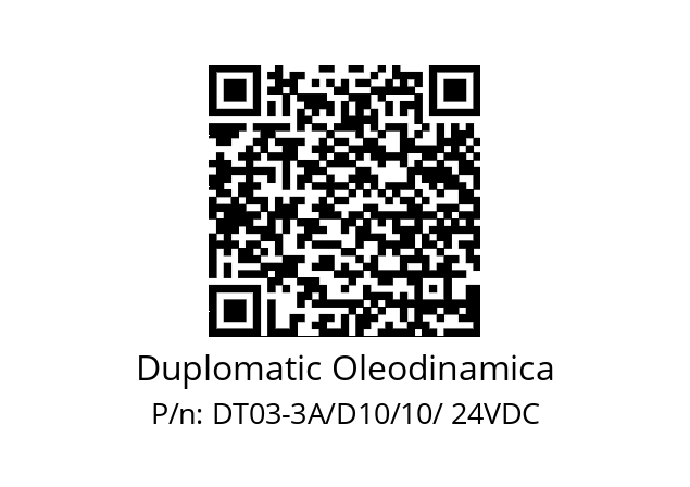   Duplomatic Oleodinamica DT03-3A/D10/10/ 24VDC