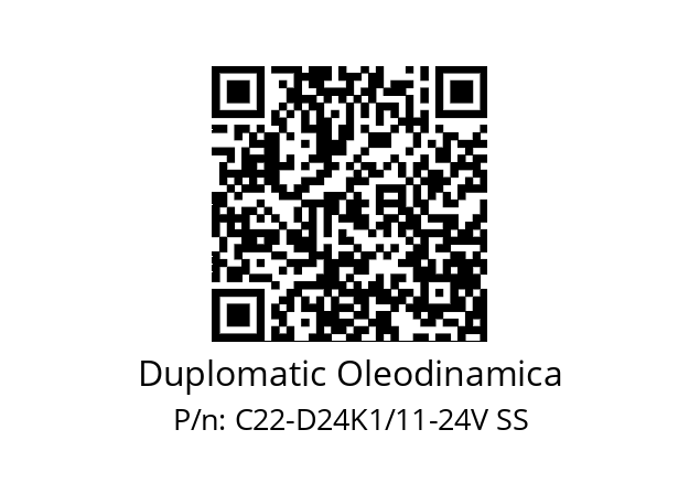   Duplomatic Oleodinamica C22-D24K1/11-24V SS