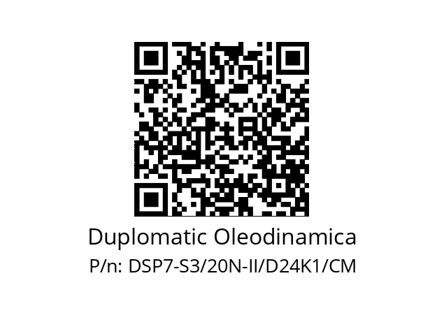   Duplomatic Oleodinamica DSP7-S3/20N-II/D24K1/CM