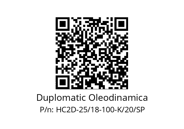   Duplomatic Oleodinamica HC2D-25/18-100-K/20/SP