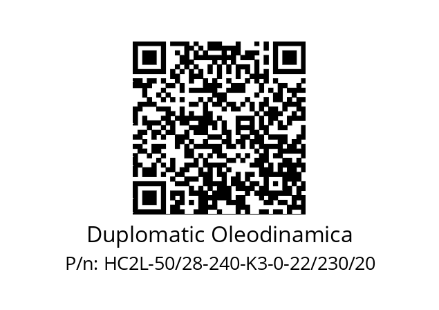   Duplomatic Oleodinamica HC2L-50/28-240-K3-0-22/230/20