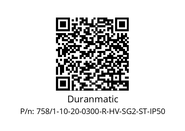   Duranmatic 758/1-10-20-0300-R-HV-SG2-ST-IP50