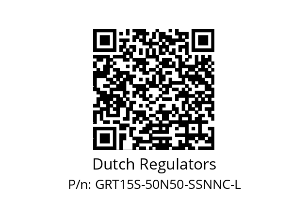   Dutch Regulators GRT15S-50N50-SSNNC-L