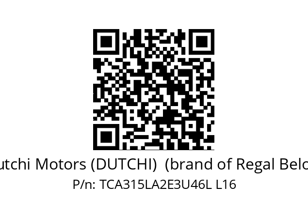   Dutchi Motors (DUTCHI)  (brand of Regal Beloit) TCA315LA2E3U46L L16