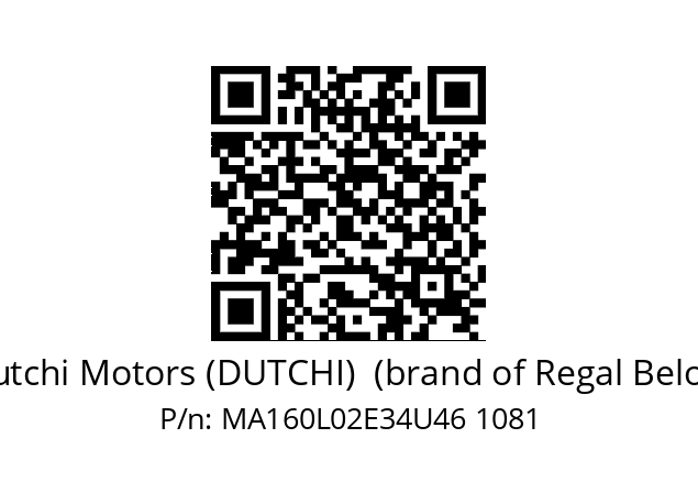   Dutchi Motors (DUTCHI)  (brand of Regal Beloit) MA160L02E34U46 1081