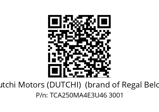   Dutchi Motors (DUTCHI)  (brand of Regal Beloit) TCA250MA4E3U46 3001