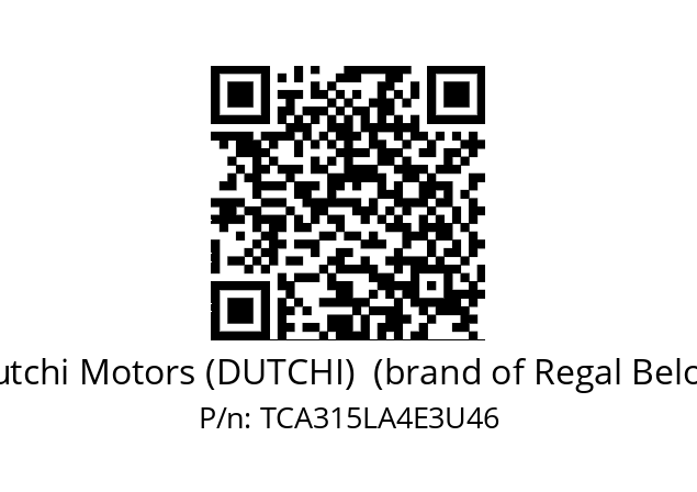   Dutchi Motors (DUTCHI)  (brand of Regal Beloit) TCA315LA4E3U46