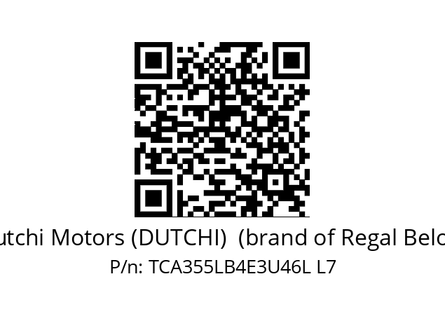   Dutchi Motors (DUTCHI)  (brand of Regal Beloit) TCA355LB4E3U46L L7