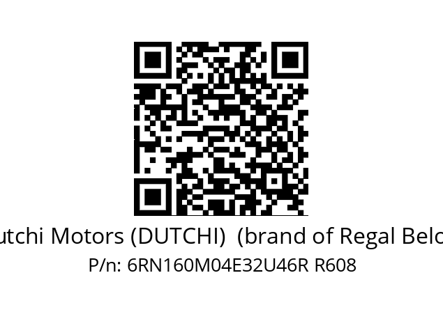   Dutchi Motors (DUTCHI)  (brand of Regal Beloit) 6RN160M04E32U46R R608