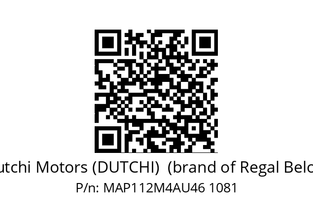   Dutchi Motors (DUTCHI)  (brand of Regal Beloit) MAP112M4AU46 1081