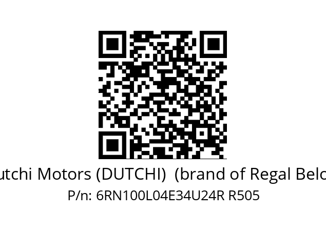   Dutchi Motors (DUTCHI)  (brand of Regal Beloit) 6RN100L04E34U24R R505