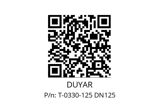   DUYAR T-0330-125 DN125