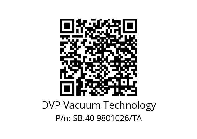   DVP Vacuum Technology SB.40 9801026/TA