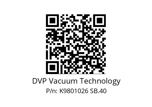   DVP Vacuum Technology K9801026 SB.40